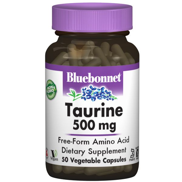A bottle of Bluebonnet Taurine 500 mg
