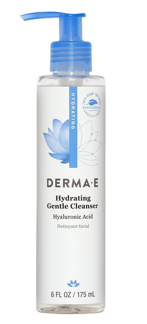 A bottle of Derma E Hydrating Gentle Cleanser with Hyaluronic Acid