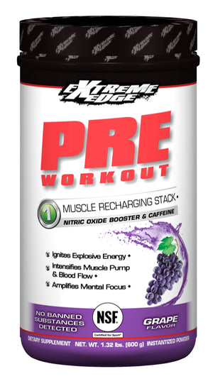 A jar of Bluebonnet Extreme Edge® Pre Workout