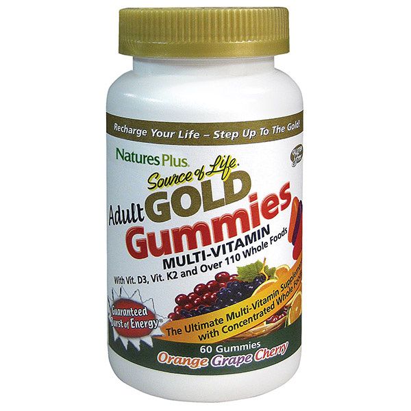 A jar of Nature's Plus Source of Life® GOLD Adult Multi Gummies