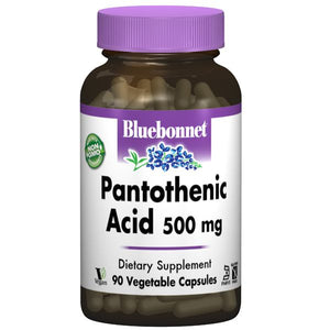 A bottle of Bluebonnet Pantothenic Acid 500 mg