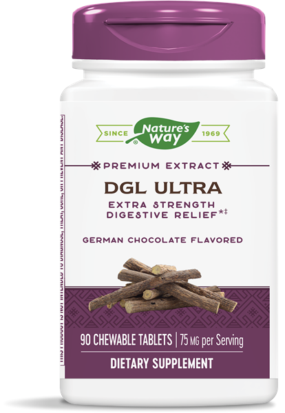 A bottle of Nature's Way DGL Ultra German Chocolate