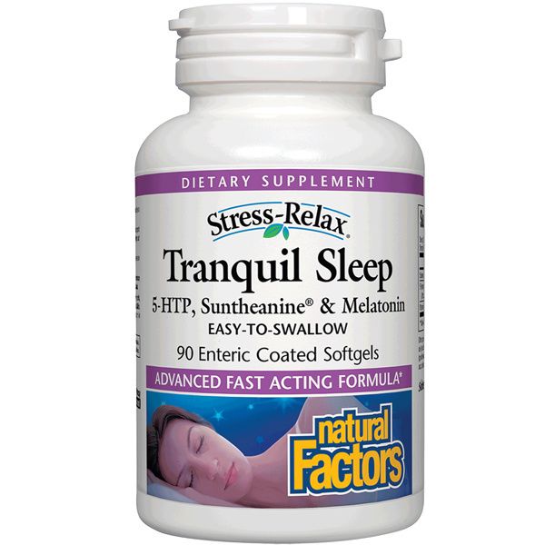 A bottle of Natural Factors Stress-Relax® Tranquil Sleep®