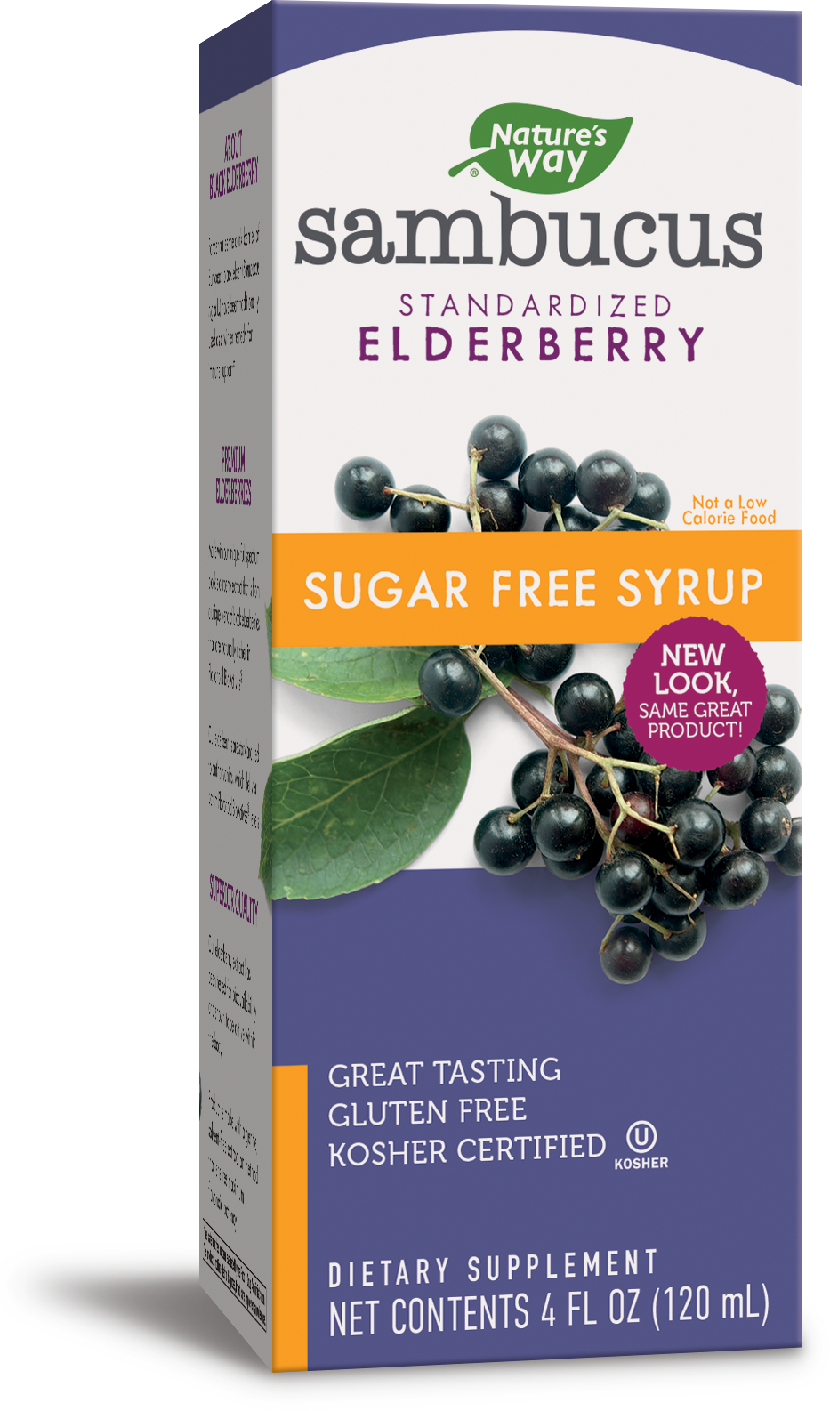 A package of Nature's Way Sambucus Sugar-Free Syrup