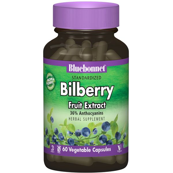 A bottle of Bluebonnet Bilberry Fruit Extract