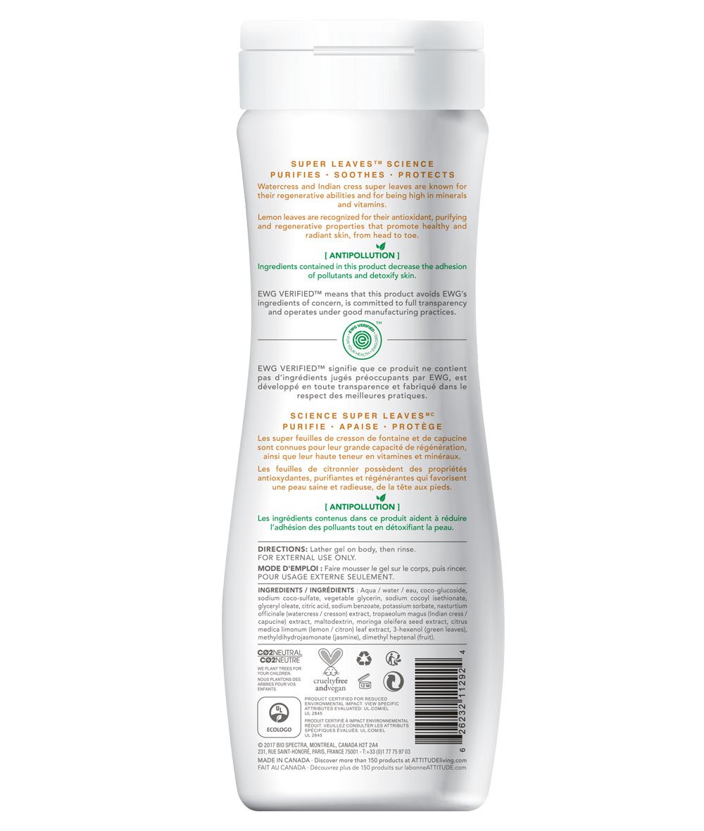 Natural Body Wash - Regenerating - Lemon Leaves Attitude