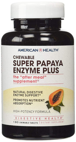 A bottle of American Health Super Papaya Enzyme Plus