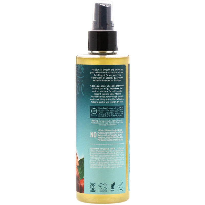 A bottle of Desert Essence Jojoba & Sweet Almond Body Oil