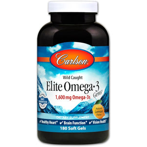 A bottle of Carlson Elite Omega-3 Gems®