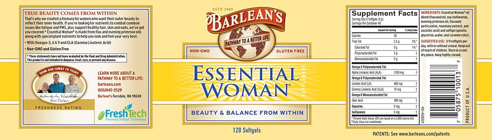 A bottle of Barleans Essential Woman®