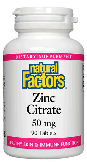 Zinc Citrate 50 mg - Natural Factors - 90 tablets