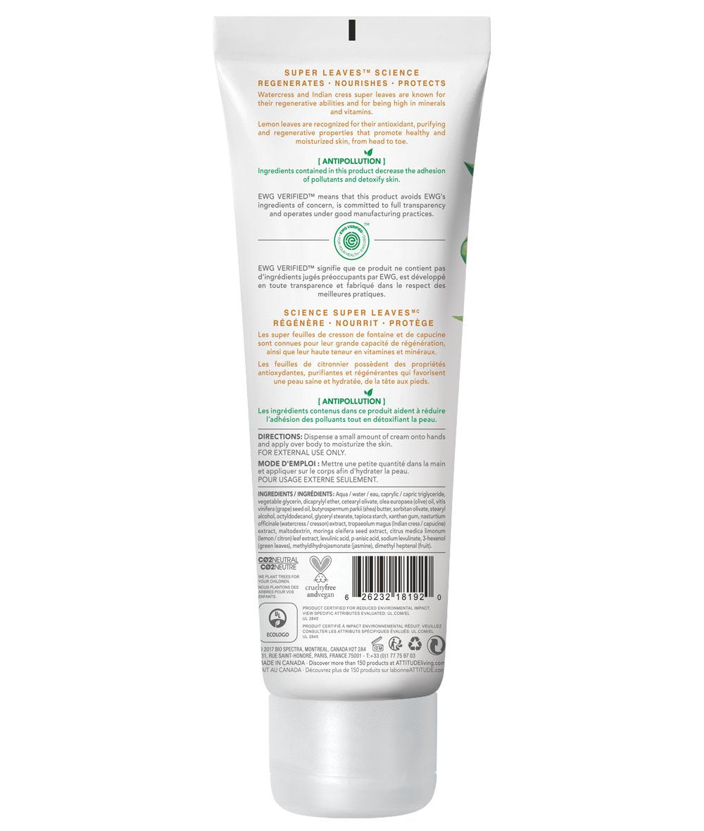 Regenerating Natural Body Cream - Lemon Leaves - Attitude