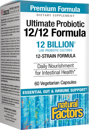 A package of Natural Factors Ultimate Probiotic 12/12 Formula 12 Billion