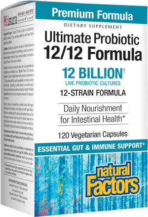 A package of Natural Factors Ultimate Probiotic 12/12 Formula 12 Billion