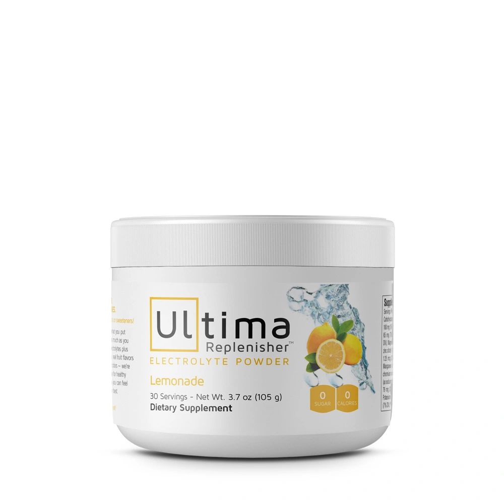A jar of Ultima Replenisher - Lemonade