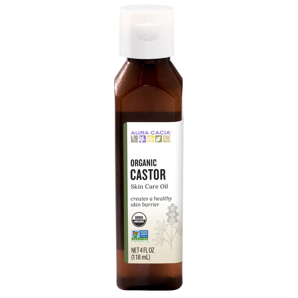 Aura Cacia Castor Oil Certified Organic 4 fl oz 
