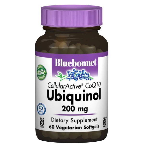 A bottle of Bluebonnet CellularActive® CoQ10 Ubiquinol 200 mg