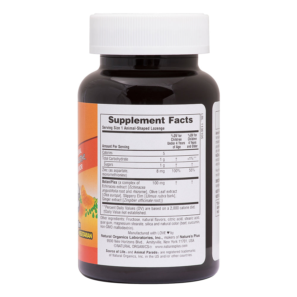The package for Nature's Plus Animal Parade® KidZinc® Lozenges - Tangerine Flavor