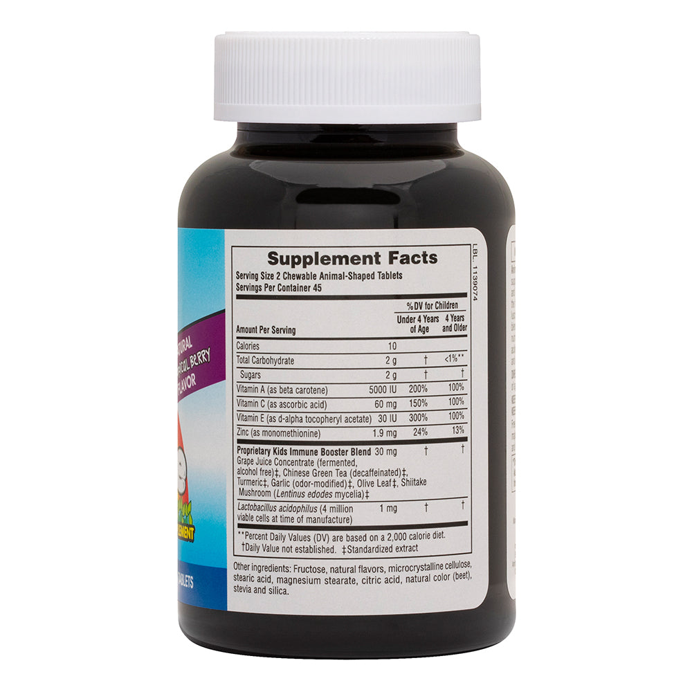 A bottle of Nature's Plus Animal Parade Kids Immune Booster Chewable