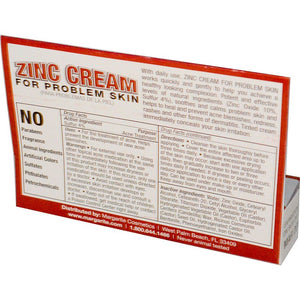 Back of package with additional info for Margarite Cosmetics Zinc Cream - For Problem Skin 1 oz (28 g)