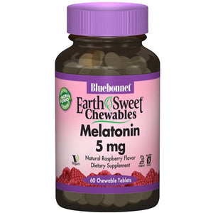A bottle of Bluebonnet EarthSweet® Chewables Melatonin 5 mg