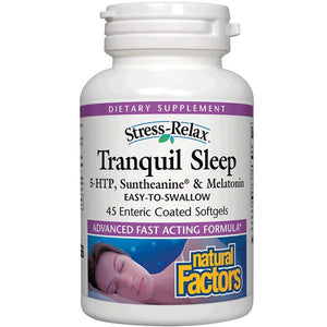 A bottle of Natural Factors Stress-Relax® Tranquil Sleep®