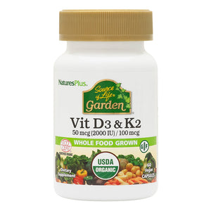 Source of Life Garden Vitamins D3 & K2 - Nature's Plus - 60 capsules