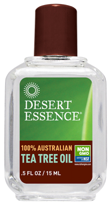 A bottle of Desert Essence Australian Tea Tree Oil .5 fl oz