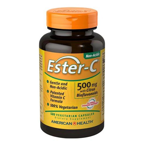 A bottle of American Health Ester-C® 500 mg with Citrus Bioflavonoids