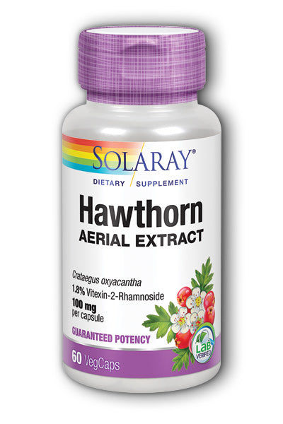 A bottle of Solaray Hawthorn Aerial Extract