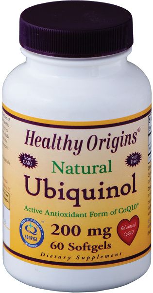 A jar of Healthy Origins Ubiquinol (Kaneka QH™) 200mg