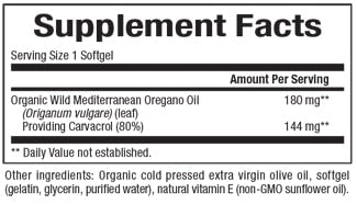 A bottle of Natural Factors Oil of Oregano 180 mg