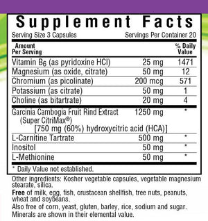 Supplement Facts for Bluebonnet Skinny Garcinia®
