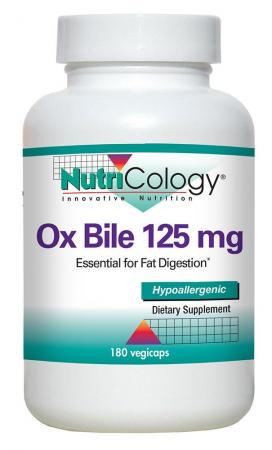 Ox Bile 125 mg - Nutricology - 180 capsules
