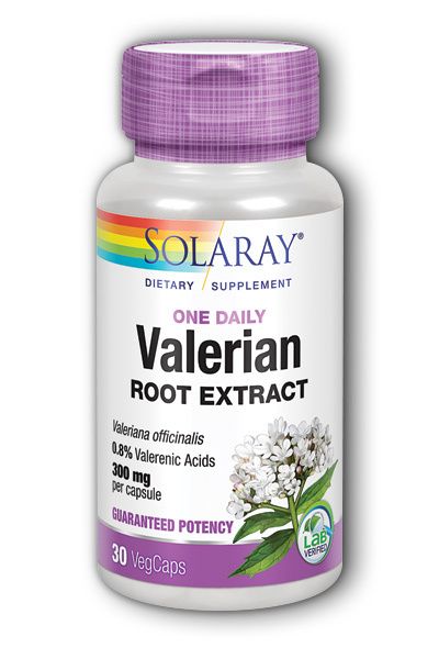 A bottle of Solaray Valerian Root Extract One Daily