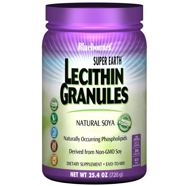 A jar of Bluebonnet Super Earth® Non-GMO Lecithin Granules