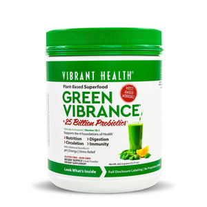 A bottle of Vibrant Health Green Vibrance