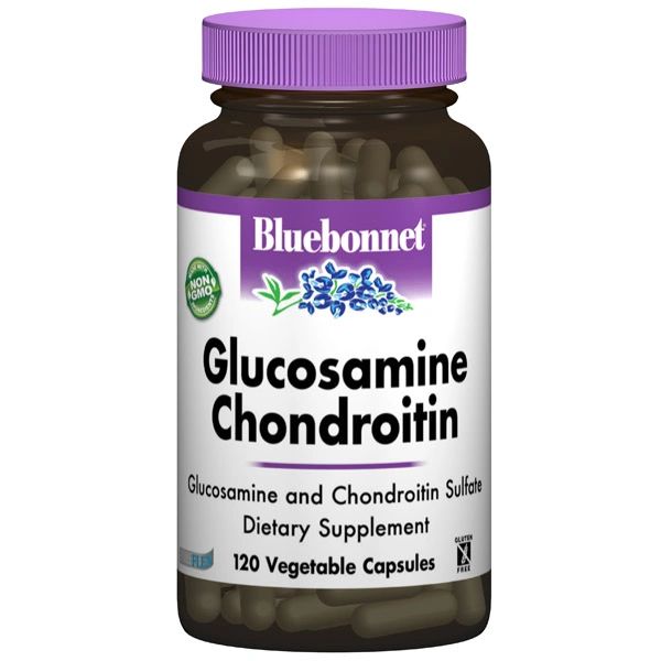 A bottle of Bluebonnet Glucosamine Chondroitin Sulfate