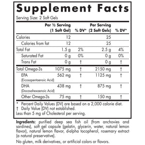 Supplement Facts for Nordic Naturals Ultimate Omega 2X