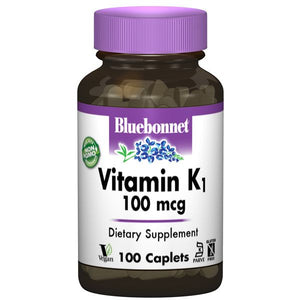 A bottle of Bluebonnet Vitamin K1 100 mcg