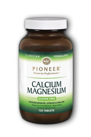 A bottle of Pioneer Calcium Magnesium
