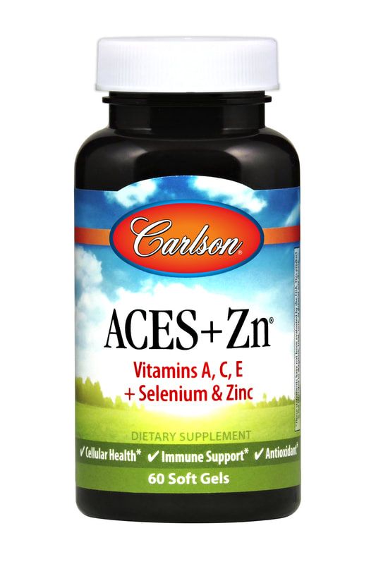 A small dark bottle with a colorful label that reads Aces+Zn