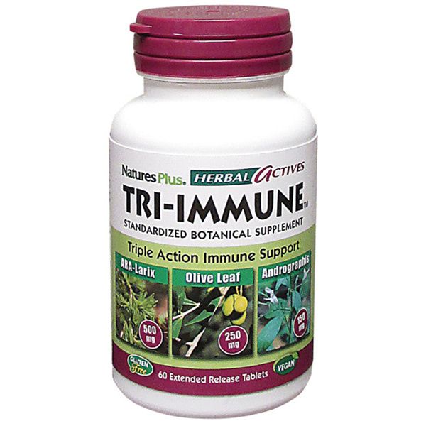 A bottle of Nature's Plus Tri-Immune Extended Release