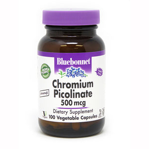 A bottle of Bluebonnet Chromium Picolinate 500 mcg