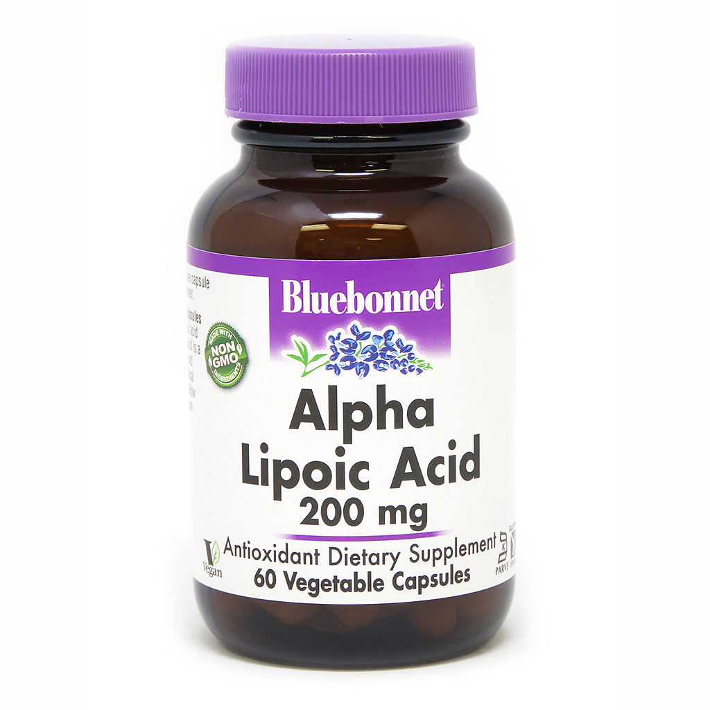 A bottle of Bluebonnet Alpha Lipoic Acid 200 Mg