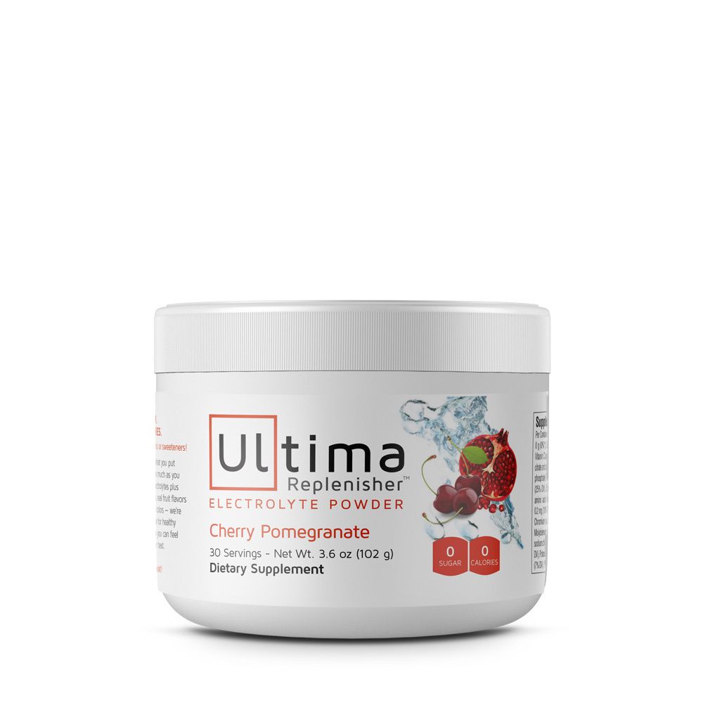 A jar of Ultima Replenisher - Cherry Pomegranate