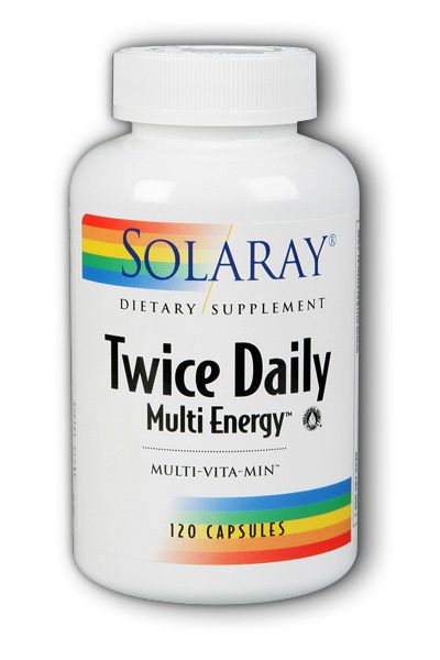 A bottle of Solaray Twice Daily Multi Energy Multivitamin