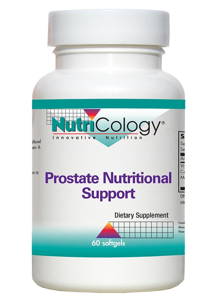 A bottle of NutriCology Prostate Nutritional Support