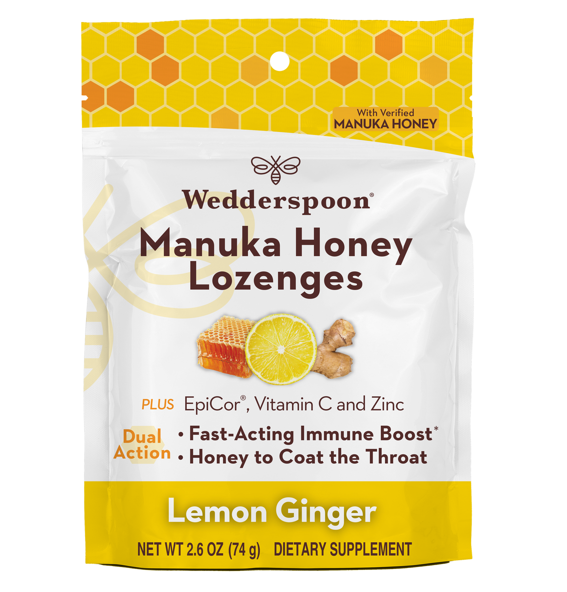 Manuka Honey Immunity Lozenge Lemon Ginger - Wedderspoon