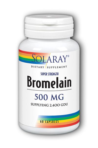 A bottle of Solaray Bromelain 500 mg veg caps